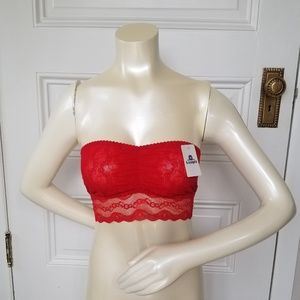 Women's Red Lace Bandeau. Size Medium. 3/$25